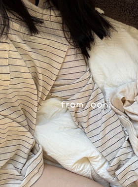 i人松弛感微透罩衫！透气长袖口袋T恤 完美的居家下午春夏穿搭女