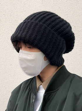帽子男士冬季大头围针织保
