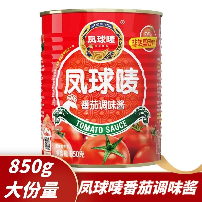 凤球唛番茄调味酱850g凤球麦铁桶拉环装番茄沙司调味酱上色增香