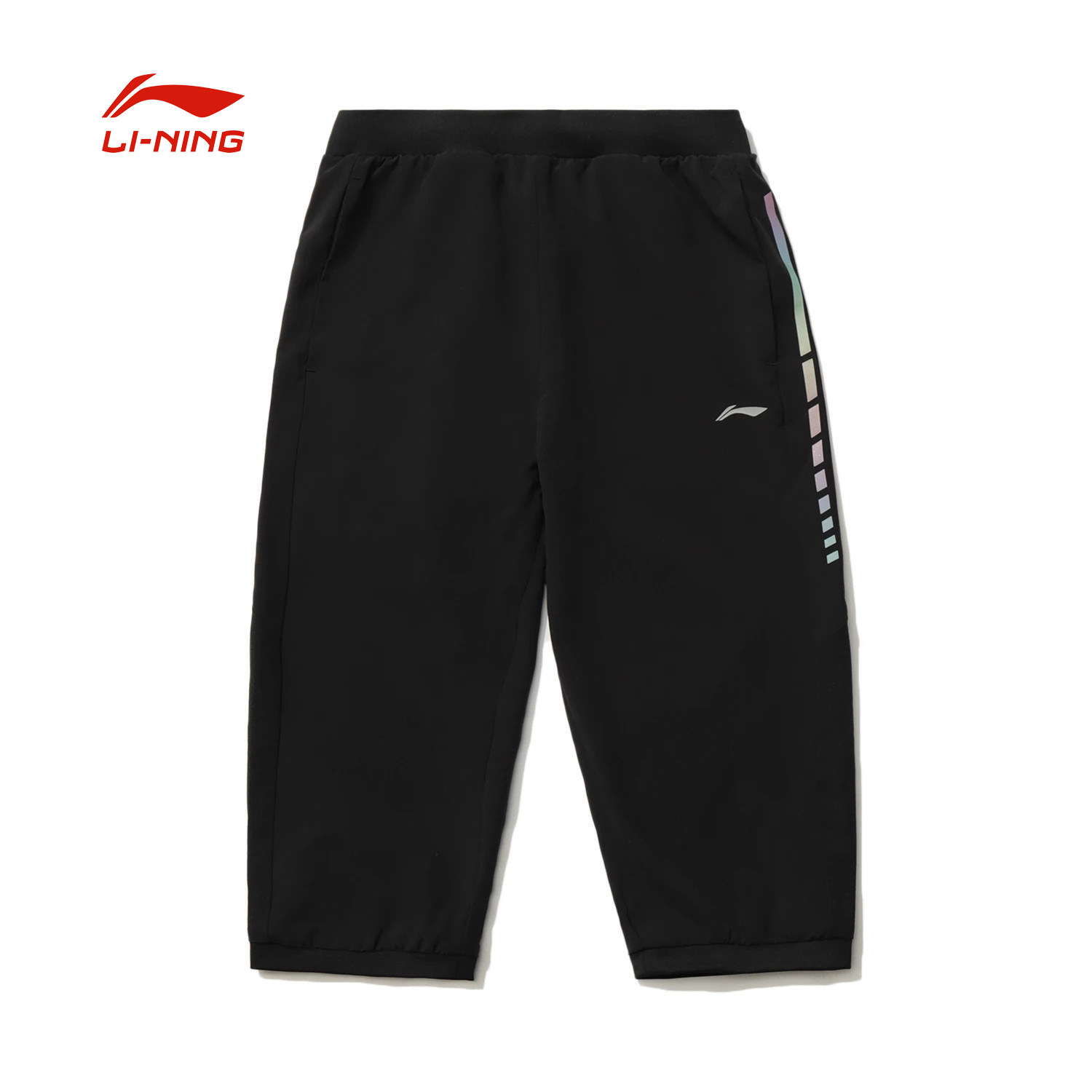 李宁童装运动裤女童装夏新款女童运动七分裤中大童速干舒适短卫裤