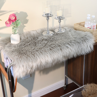 氛围感桌布长条斗柜装 饰布长毛绒电视柜布仿羊毛梳妆台垫茶展示垫