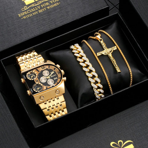 欧镭大表盘欧美潮流男士手表套装