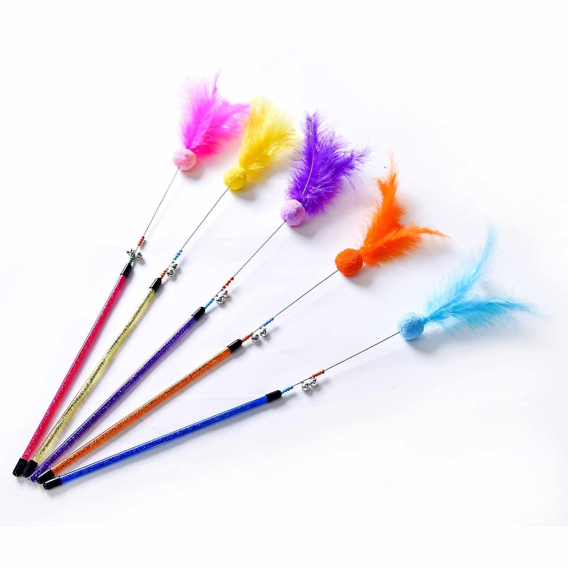 厂家直销猫咪玩具彩色毛绒球宠物逗猫棒 带铃铛羽毛逗猫杆玩具,宠物/宠物食品及用品,套装玩具,淘宝优惠券,粉丝福利购,淘宝优惠卷