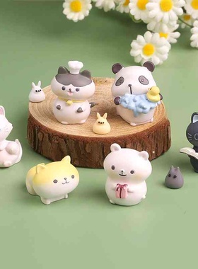 可爱动物盲盒迷你公仔手办潮玩树脂工艺品装饰摆件少儿礼