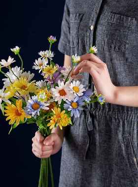 INS风多头野菊花假花仿真花厂家家居装饰跨境婚庆MW66785