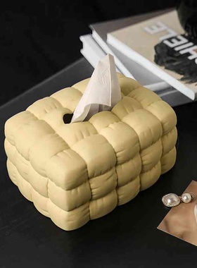 贝汉美ins奶油抽纸盒创意陶瓷纸巾盒摆件客厅装饰纸抽盒外贸