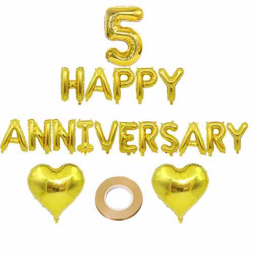 跨境 happy anniversary派对装饰气球套餐 结婚周年纪念气球布置