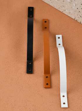 现代简约衣柜橱柜抽屉长条拉手把手北欧扁铁皮拉手黑色白色棕色