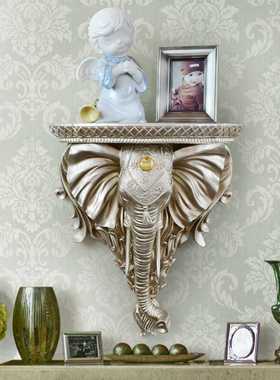 跨境大象头壁饰墙饰立体壁挂墙面装饰品置物架隔板壁架台装饰