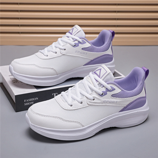 夏季透气网运动鞋女舒适轻便软底专业健身减震超轻中年妈妈跑步鞋