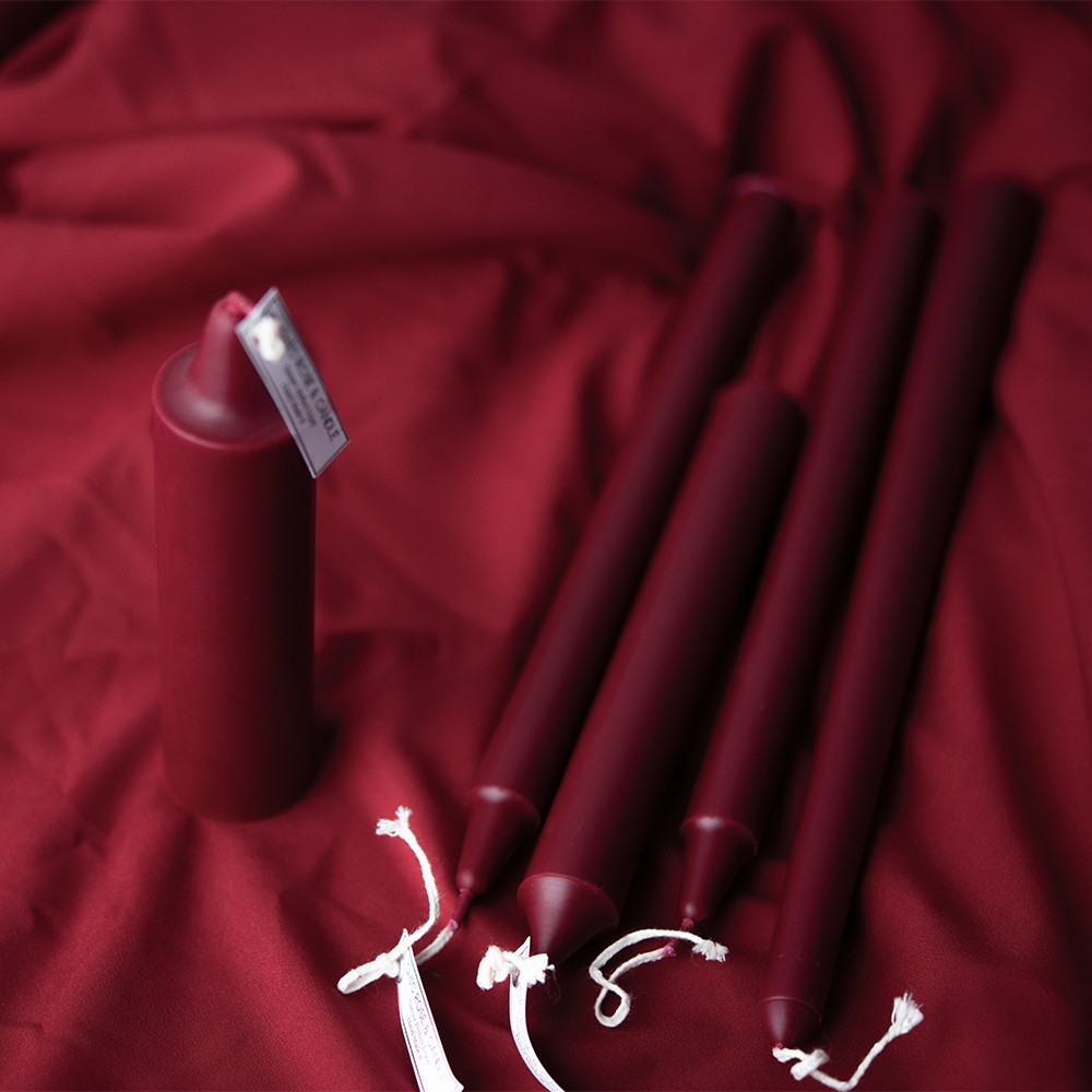 勃艮第红色喜烛天然结婚伴手礼