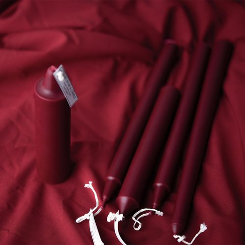 勃艮第红色喜烛天然结婚伴手礼