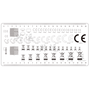 ce标准测量 垃圾桶点规尺菲林尺透明 软质 点规高精度测量比对卡