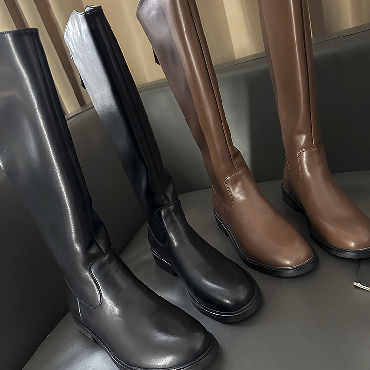2023秋冬新款真皮长筒靴