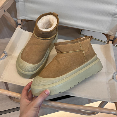 仿皮毛一体2024冬季保暖毛毛靴