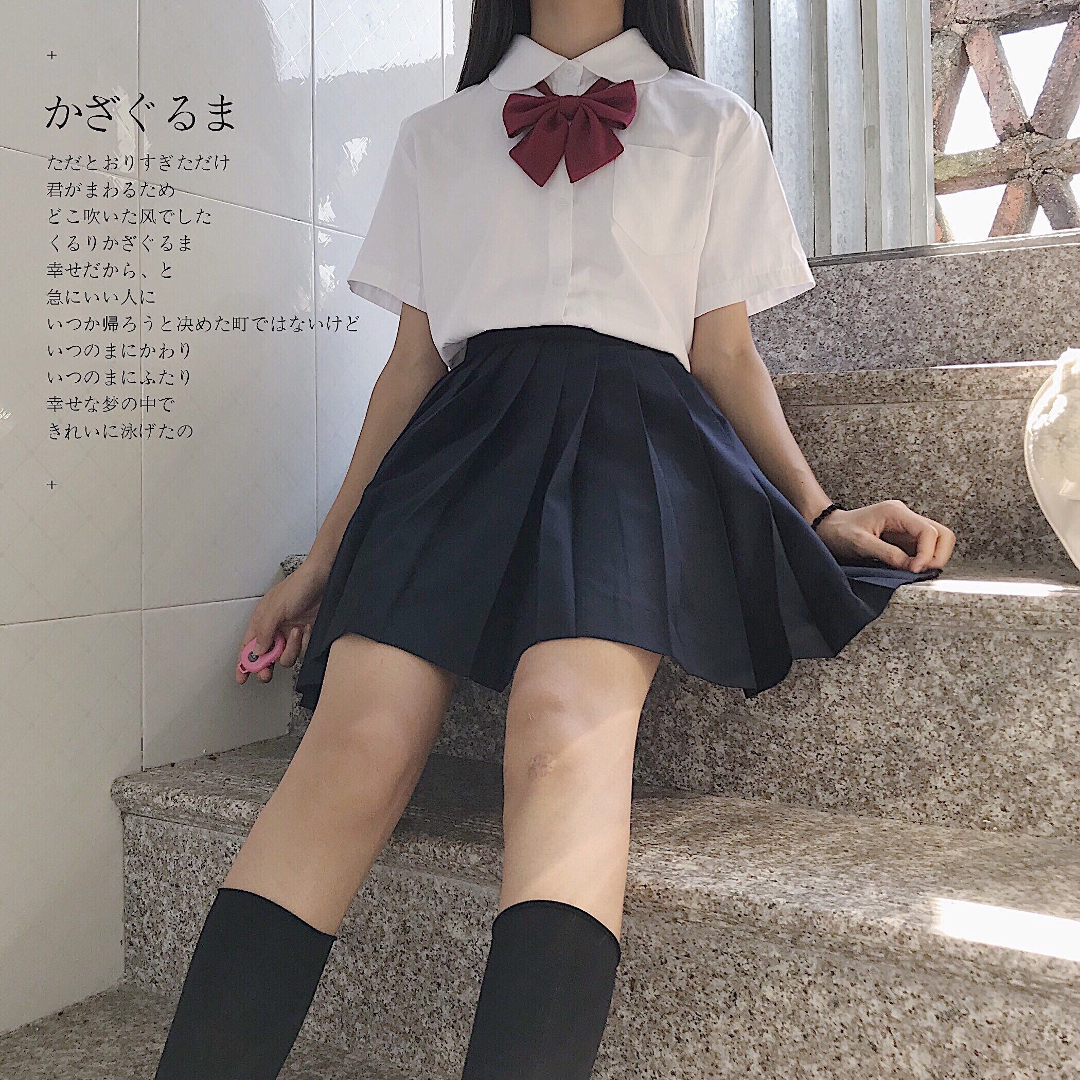 2020放学来玩吧 夏丸襟角襟jk制服白衬衫女短袖衬衣+蝴蝶结花学生|ruв категории Женская одежда, рубашка - от Buy2taobao.com для оказания профессиональной услуги покупки агента Taobao