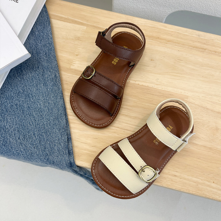 2025夏季女童软底韩版复古编织带露趾皮凉鞋洋气森系小女孩沙滩鞋,童鞋/婴儿鞋/亲子鞋,凉鞋,淘宝优惠券,粉丝福利购,淘宝优惠卷