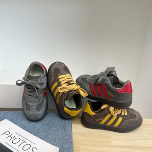 儿童真皮德训鞋 女童板鞋 2025秋季 男童软底休闲运动鞋 新款 韩版