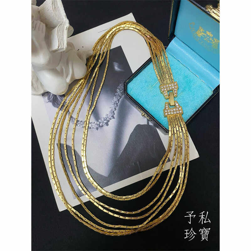 包邮项链中世纪多层锁扣Vintage