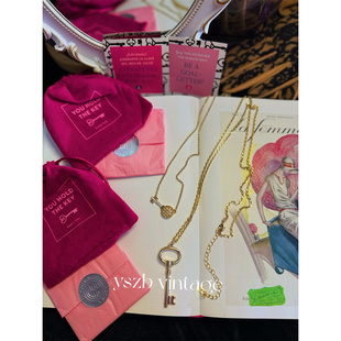 毛衣链叠带 2108复古品牌钥匙镀金水钻项链锁骨链长款 满50 包邮