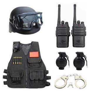 儿童战术马甲cs户外背心真人吃鸡三级甲头包绝地求生套装男孩玩具