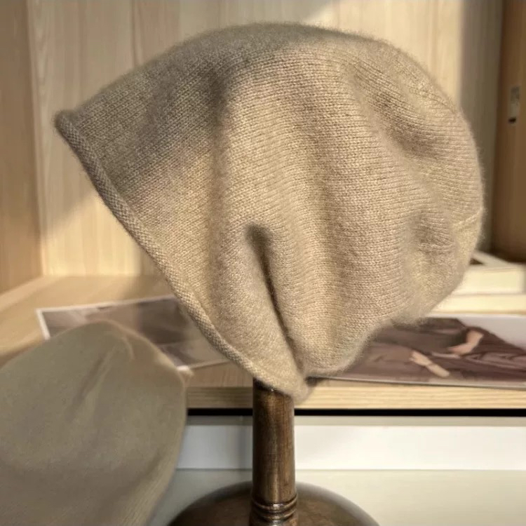 数量不多 秋冬100%纯羊毛双股卷边保暖针织帽子男女同款卷边帽