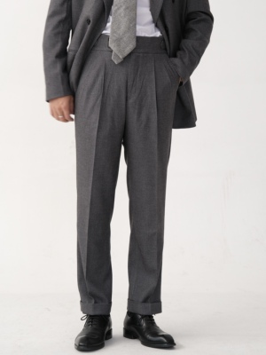 意式休闲合身直筒男士长裤