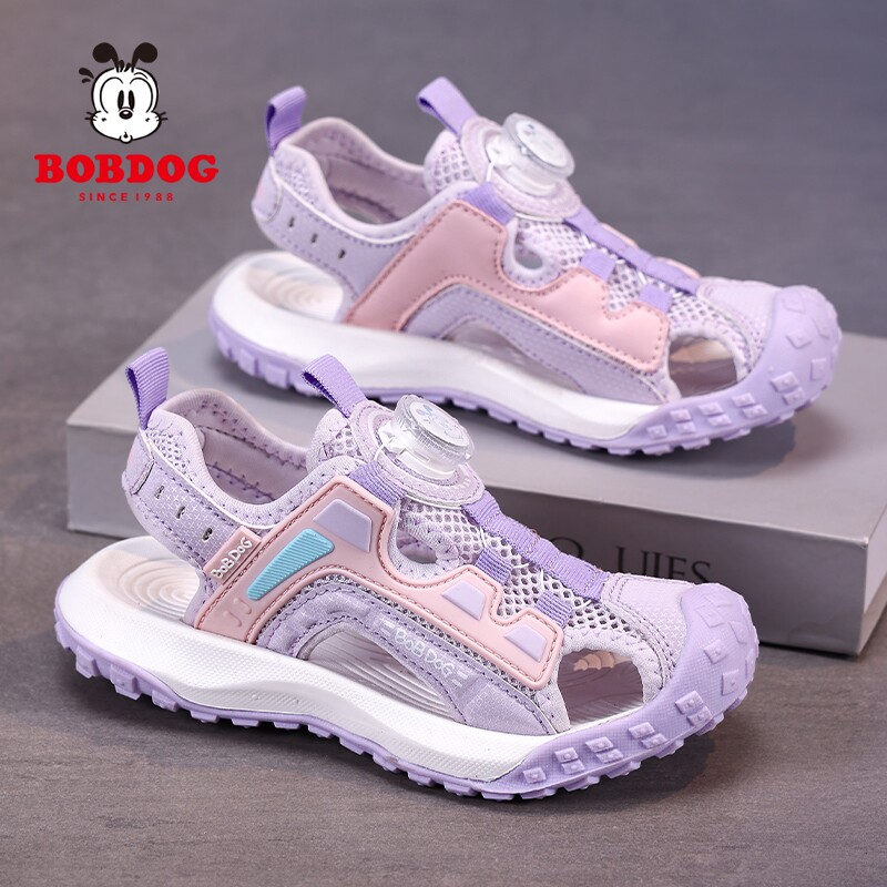 巴布豆童鞋女童凉鞋2026夏季新款公主透气儿童休闲包头运动沙滩鞋