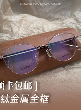 纯钛索菲雅轻盈金属小框可配度数近视防蓝光眼镜架S00560