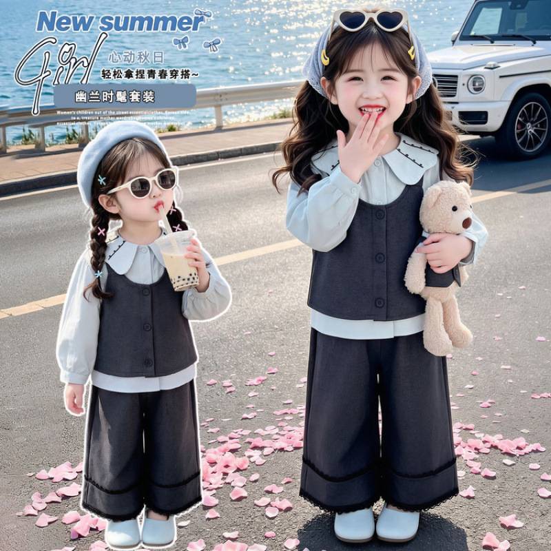 女童秋款休闲套装2026新款洋气时尚衣服儿童秋季韩版三件套