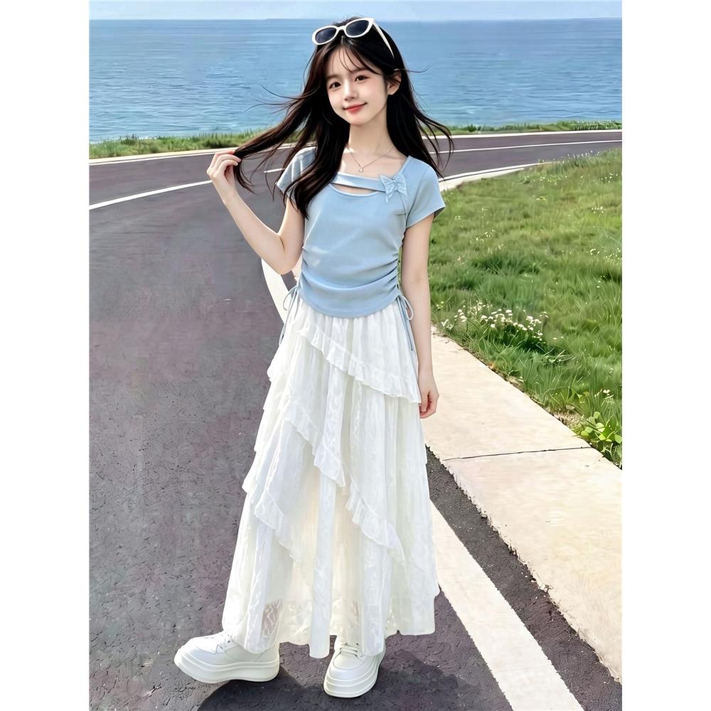 白色蕾丝半身裙女春夏202