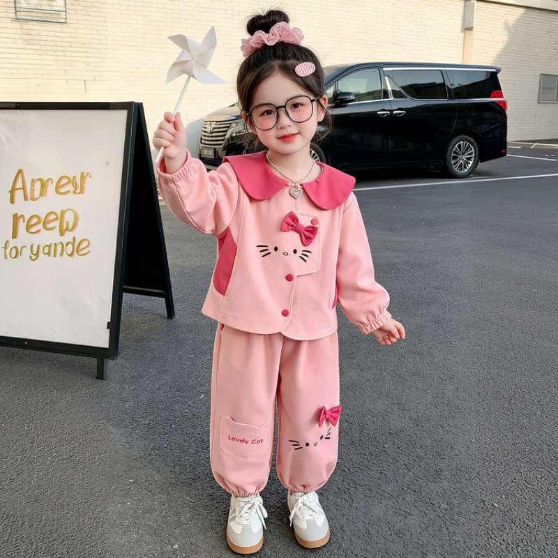 女童套装秋季2026新款儿童秋装外套裤子两件套女宝宝春秋洋气衣服