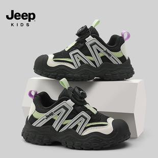 jeep男童运动鞋户外防滑登山鞋2025秋冬新款皮面防水童鞋儿童鞋子