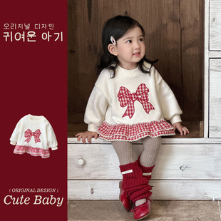 女童秋季 韩国童装 洋气A类卫衣婴儿可爱超萌上衣女宝宝ins甜美裙子