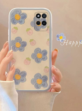适用于OPPOREALMEV11手机壳潮牌防摔全包式软胶套REALMEV11S草莓蓝花高颜值简约ins风