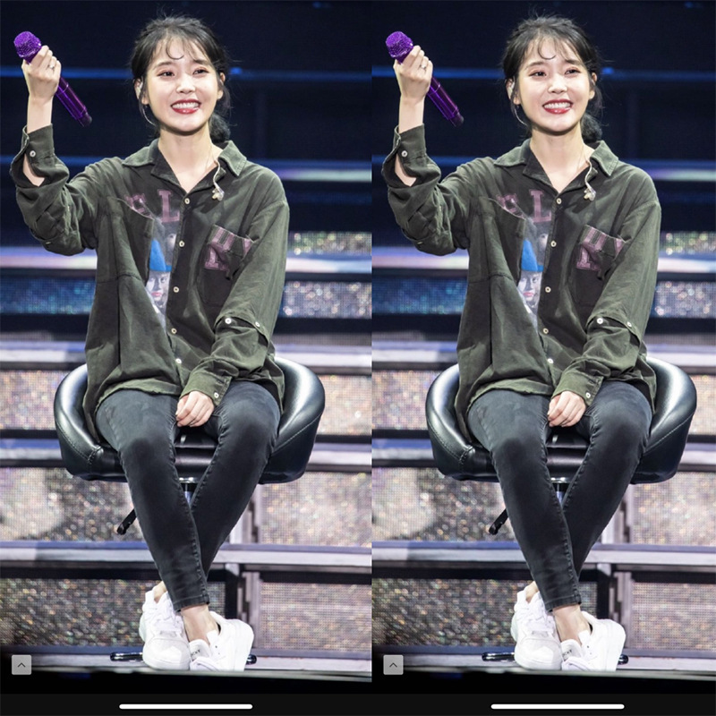 欧洲iu李智知恩同款拼接翻领长袖衬衫BF宽松秋ins休闲女装上衣服|ruв категории Женская одежда, рубашка - от Buy2taobao.com для оказания профессиональной услуги покупки агента Taobao