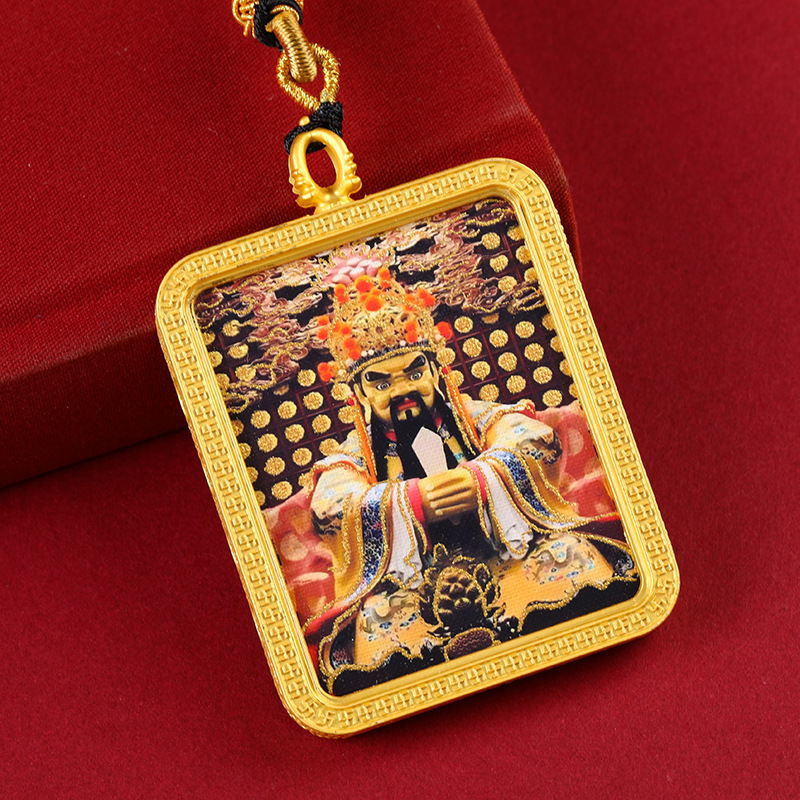 藏式半手绘描金唐卡五爷