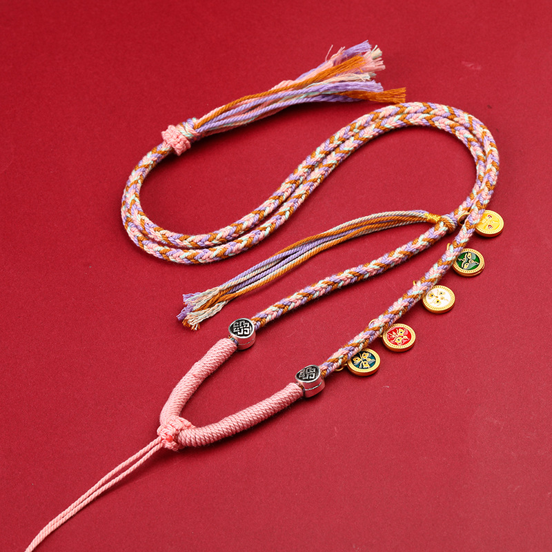 藏式五路项链手工编织八