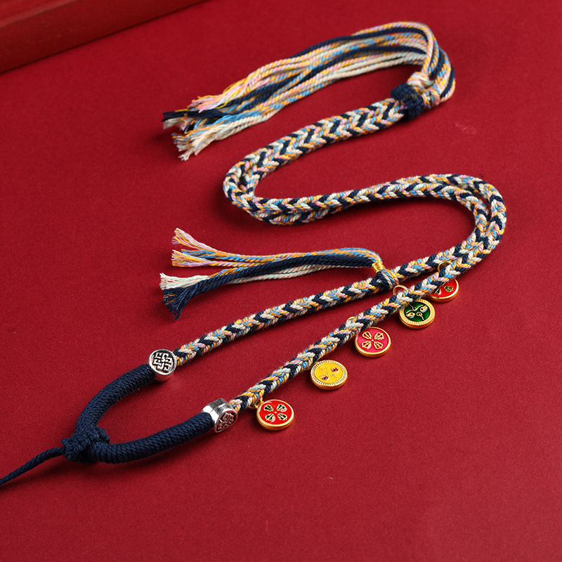 五路财神项链藏式手工编