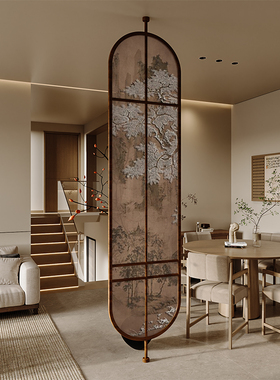 2026年新款宋式美学新中式屏风隔断客厅入户玄关对门遮挡座屏松树