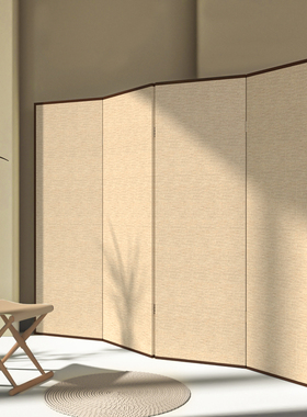 日式实木屏风隔断客厅卧室书房家用遮挡不透玄关现代简约移动折屏