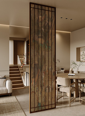 宋代美学新中式屏风隔断客厅正对门卫生间玄关遮挡卧室背景墙古画