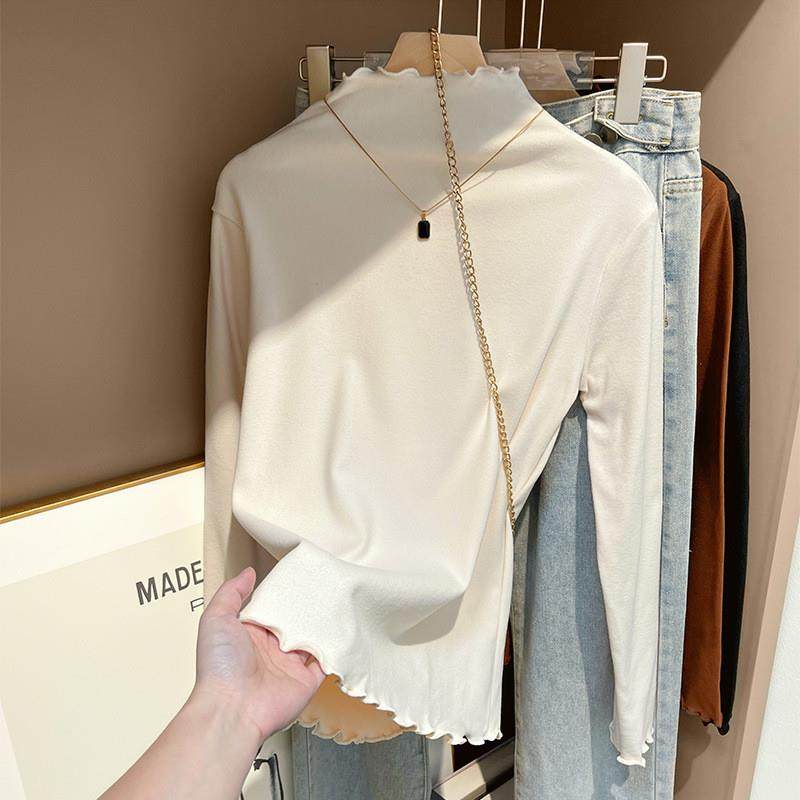 4290#实拍 德绒半高领打底衫女内搭秋冬加绒加厚2025新款长袖T恤,女装/女士精品,T恤,淘宝优惠券,粉丝福利购,淘宝优惠卷