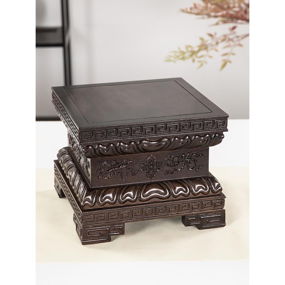 可定制黑檀木底座加高供佛莲花佛像财神关公观音菩萨寺庙佛龛实木