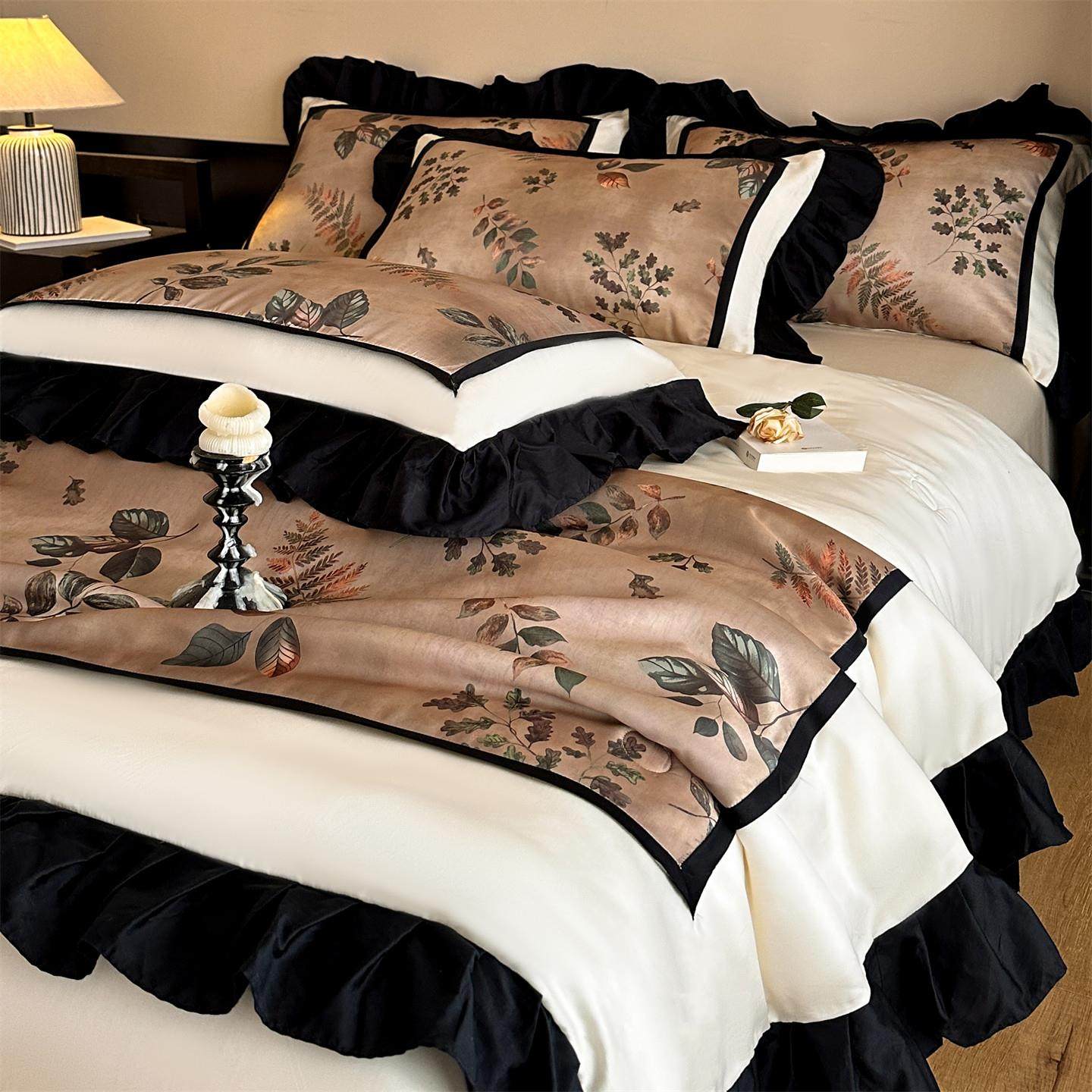 夏季冰丝夏被可机洗2025新款夏凉被四件套法式覆古风空调被薄被子,床上用品,化纤被,淘宝优惠券,粉丝福利购,淘宝优惠卷