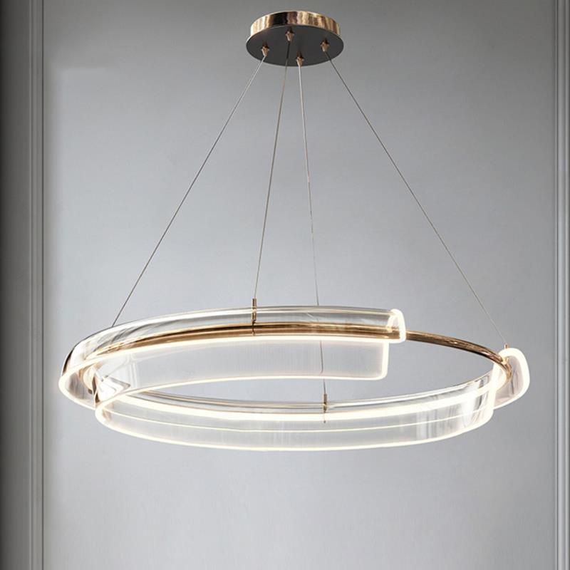 2022年新款北欧后现代轻奢客厅卧室圆环形灯具吊灯设计师极简餐厅