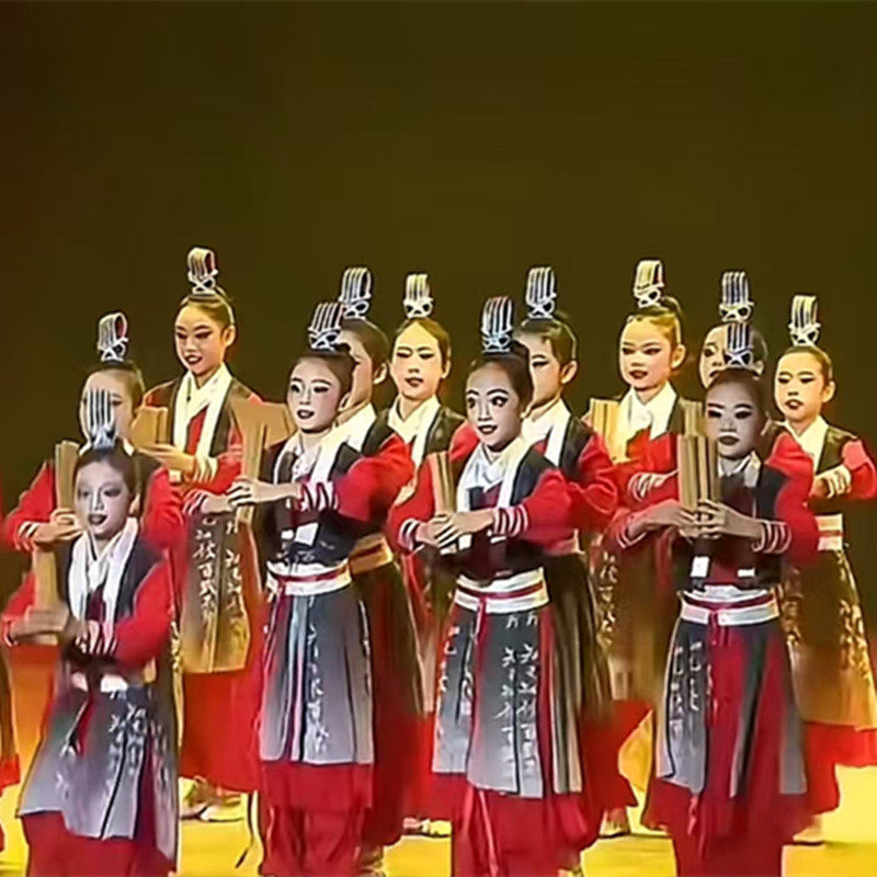 壮志少年行舞蹈演出服圣贤少年诵读孙子兵法汉服国学孔子曰演出服