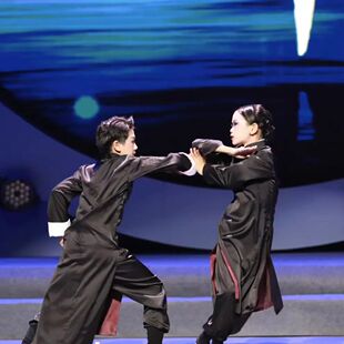 舞剧武术宗师少儿咏春演出服叶问太极练功服水墨古典舞艺考表演服
