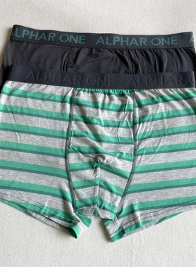 外贸内裤男 纯棉条纹宽筋大码四角短裤 舒适棉质偏薄款男士平角裤