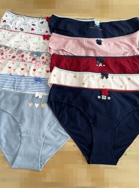出口内裤女士纯棉低腰三角裤少女性感红色包臀底裤大码女孩短裤头